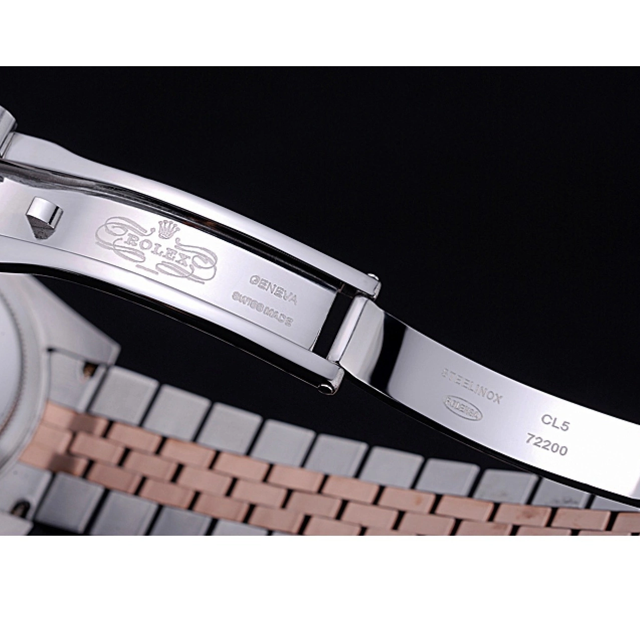 AAA Replica Watches Rolex Bracelet Stainless 622545 Dial Gold Black DateJust Steel and 0823